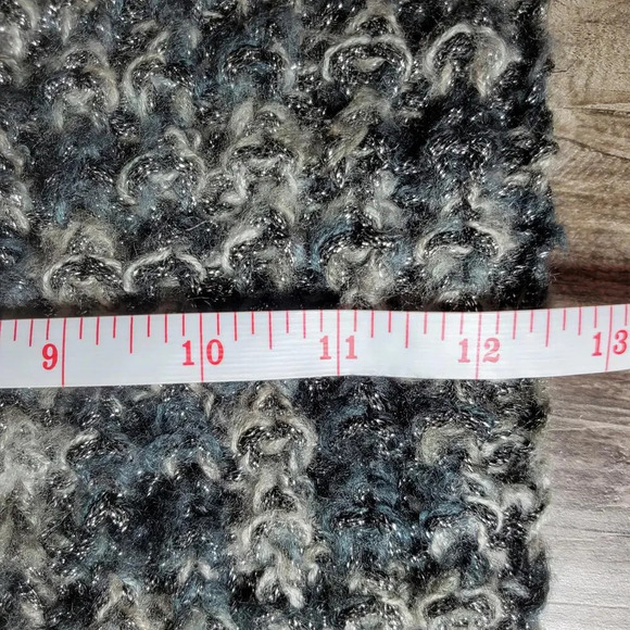 collectioneighteen Black Boho Metallic Knit Crocheted Neck Warmer Scarf Like New - Picture 8 of 15